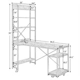 Computer Desk with 4 Tier Storage Shelves Large L-Shaped