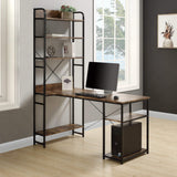 Computer Desk with 4 Tier Storage Shelves Large L-Shaped