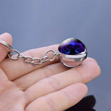 Constellation Double Side Cabochon Glass Ball Keychain