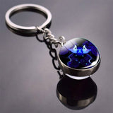 Constellation Double Side Cabochon Glass Ball Keychain