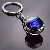 Constellation Double Side Cabochon Glass Ball Keychain