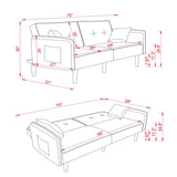 Convertible Futon Sofa Bed with 2 Pillows