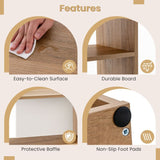 Convex Bookshelf 3-Shelf Open Bookcase Room Organizer with Anti-Toppling Device