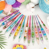Coopay Crochet Hooks, 2mm Crochet Hook Ergonomic, See-Through Resin Handle with Flowers Inside, Pretty & Pleasant, Ideal for Crocheting Blankets, Dolls, Shawls, Hats, Scarves (B-2.0mm)