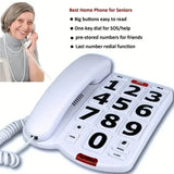 Corded Landline Telephone with Big Buttons for Seniors Home Phone