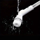 Cordless Electric Spin Scrubber with 6 Brush Heads and Adjustable Long Handle