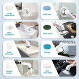 Cordless Power Spinning Cleaner Brush - 8 Replaceable Brush Heads