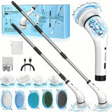Cordless Power Spinning Cleaner Brush - 8 Replaceable Brush Heads