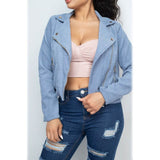 Corduroy Zipper Moto Jacket