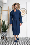 Waffle Kimono Spa Bathrobe for Men -  Absorbent, Lightweight