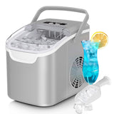 Kismile Ice Makers Countertop with Handle,8 Cubes in 6 Mins,Portable Ice Machine with Self-Cleaning for Home 58012RIM0