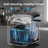 Kismile Ice Makers Countertop with Handle,8 Cubes in 6 Mins,Portable Ice Machine with Self-Cleaning for Home 58012RIM0