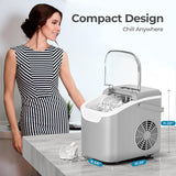 Kismile Ice Makers Countertop with Handle,8 Cubes in 6 Mins,Portable Ice Machine with Self-Cleaning for Home 58012RIM0