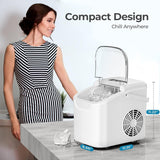 Kismile Ice Makers Countertop with Handle,8 Cubes in 6 Mins,Portable Ice Machine with Self-Cleaning for Home 58012RIM0