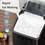 Countertop Ice Maker,Portable Ice Machine with Handle,for Home/Kitchen/Camping/RV Z3424-BLACK
