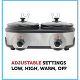 Courant 2.5 QT Double Slow Cooker - Stainless Steel
