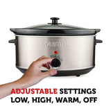 Courant 7.0 Quart Oval Stainless Steel Slow Cooker