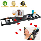 Crafted Bamboo Bath Tray Table Extendable Reading Rack