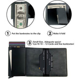 Credit Card Holder RFID Blocking Genuine Leather Vintage Aluminum Business Wallet