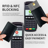Credit Card Holder RFID Blocking Genuine Leather Vintage Aluminum Business Wallet
