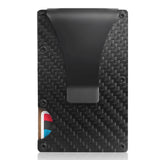 Credit Card Holder with Cash Clip Carbon Fiber RFID Blocking Scan for Men