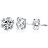Crown Designed Stud Earring with Cubic Zirconia Stones