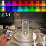 Crystal Diamond Rose Table Lamp