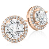 Crystal Round Halo Stud Earrings