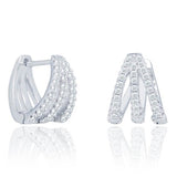 Cubic Zirconia Claw Design Earrings
