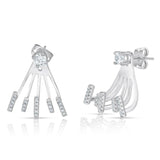 Cubic Zirconia Claw Design Earrings
