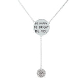Cubic Zirconia Engraved Inspirational Necklaces