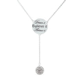 Cubic Zirconia Engraved Inspirational Necklaces