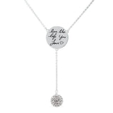 Cubic Zirconia Engraved Inspirational Necklaces