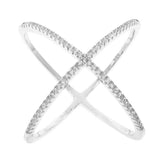 Cubic Zirconia Pave X Ring