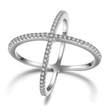 Cubic Zirconia Pave X Ring