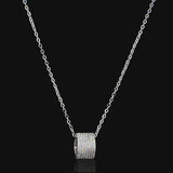 Cubic Zirconia Rondelle Pendant Necklace