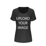 Custom Printed Women's Bamboo/Cotton Short Sleeve Scoop Neck Graphic T-Shirt