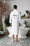 Waffle Kimono Spa Bathrobe for Men -  Absorbent, Lightweight