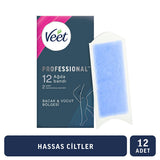Veet Professional Wax Strips for Hair Removal - Sensitive Skin, Easy-Gelwax Technology, 12 Count