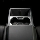 Cybertruck Center Console Cup Holder ABS Carbon Fiber Style Protective Overlay