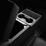Cybertruck Center Console Cup Holder ABS Carbon Fiber Style Protective Overlay