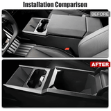 Cybertruck Center Console Cup Holder ABS Carbon Fiber Style Protective Overlay