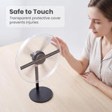 Wiilala 3D Hologram Fan 3D Circle App Hologram Advertising Display 224 Lights 11.81WiFi Holographic LED Fan Creative Advertising Design Store SignDesktop Display Stand With Protective Cover