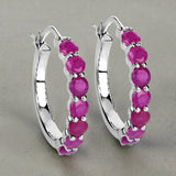 2.80 Carat Genuine Ruby .925 Sterling Silver Earrings
