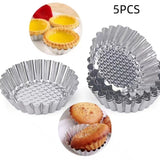 Stainless Steel Egg Tart Cake Mold Cups With Lace Edges For Coconut Egg Tarts
