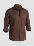 French-style Luxury Pure Linen Long-sleeve Shirt In The Old-money Aesthetic