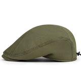 Retro British Canvas Beret Solid Color Minimalist