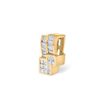14K Yellow Gold 1 1/2 cttw Princess and Baguette Cut Diamond Geometric Pendant Necklace (H-I Color, VS1-VS2 Clarity)