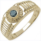 0.20 Carat Genuine Blue Diamond .925 Sterling Silver Ring