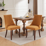 Set of 2 Rayon Cloth Flocking Linen Dining Chairs